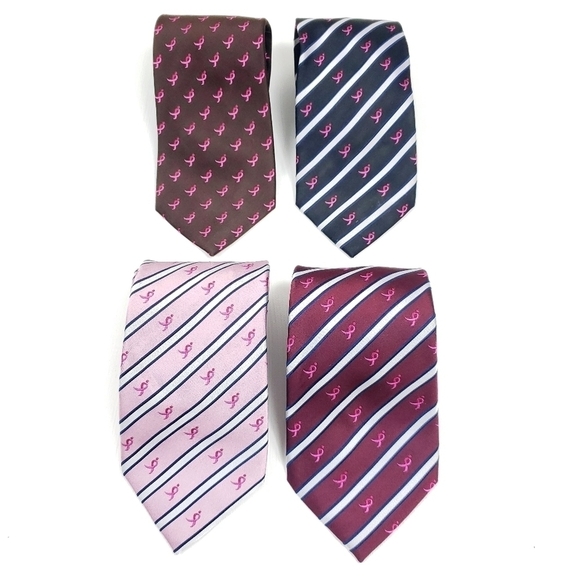 Susan G Komen  knots for hope 100% silk x 4 - Picture 9 of 10